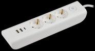 IEK WYP12-16-03-02-ZKU-K01 MODERN Удлинитель У03В с/з 2м 3х1мм2 16А/250В USBх3