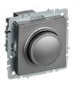 IEK BRITE Светорегулятор поворотно-нажимной 600Вт СС10-1-0-БрС сталь BR-D20-0600-K46