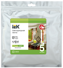 Фотография товара 'IEK Лента LED LSR-2835G60-4,8-IP20-12В, LSR1-5-060-20-3-05'