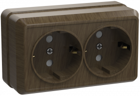 Фотография товара 'IEK Розетка 2-местная для открытой установки РС22-3-ОД с заземляющим контактом 16А ОКТАВА, ERO21-K04-16-DC'