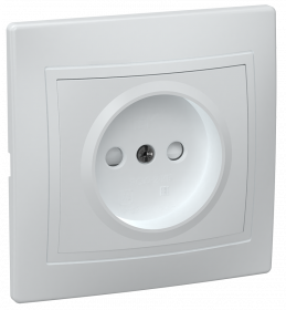 Фотография товара 'IEK Розетка 1-местная РСш10-2-КБ без заземляющего контакта с защитной шторкой 10А КВАРТА, ERK10-K01-10-DM'