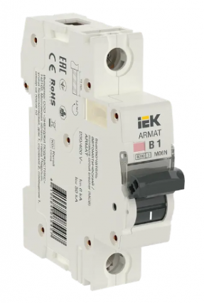 Фотография товара 'IEK ARMAT Автоматический выключатель M06N 1P B 1А AR-M06N-1-B001'