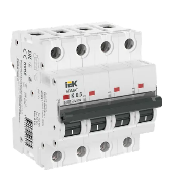 Фотография товара 'IEK ARMAT Автоматический выключатель M10N 4P K 0,5А AR-M10N-4-K0D5'