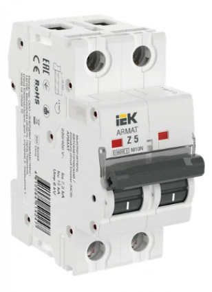 Фотография товара 'IEK ARMAT Автоматический выключатель M10N 2P Z 5А AR-M10N-2-Z005'