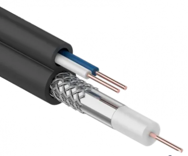 Фотография товара 'IEK Кабель коаксиальный RG59 медный 75Ом FPE с кабелем питания 2х0,75мм2 PVC белый (300м), CC3-R5F2-139-300-G'
