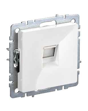 Фотография товара 'IEK BRITE Розетка компьютерная RJ45 кат.5E РК10-БрБ белый BR-K10-1-K01'