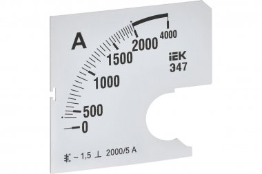 Фотография товара 'IEK IPA10D-SC-2000 Шкала смен. для амперметра Э47 2000/5А-1,5 72х72мм'