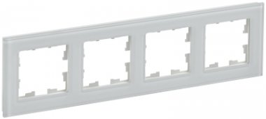 Фотография товара 'IEK BRITE Рамка 4 -местная РУ-4-2-БрБ стекло белый BR-M42-G-K01'