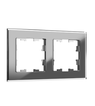 Фотография товара 'IEK BRITE Рамка 2 -местная РУ-2-2-БрСе стекло серый BR-M22-G-K03'