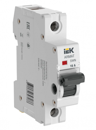 Фотография товара 'IEK ARMAT Выключатель-разъединитель SWN 1P 16А AR-SWN-1-016'