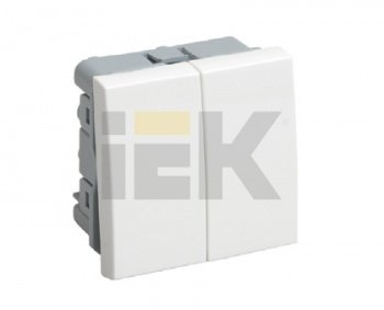 Фотография товара 'IEK Розетка информационная RJ-45 UTP категория 5e (на 2 модуля) ПРАЙМЕР CKK-40D-RI2-K01'