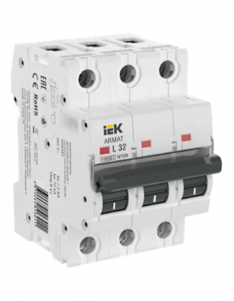 Фотография товара 'IEK ARMAT Автоматический выключатель M10N 3P L 32А AR-M10N-3-L032'