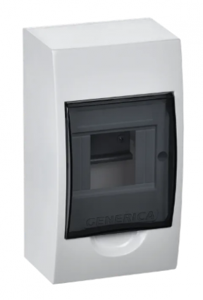 Фотография товара 'IEK  Корпус пластиковый ЩРН-П-4 черная прозрачная дверь IP41 MKP12-N-04-41-G'