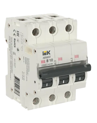Фотография товара 'IEK ARMAT Автоматический выключатель M10N 3P B 10А AR-M10N-3-B010'