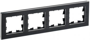 Фотография товара 'IEK BRITE Рамка 4 -местная РУ-4-1-БрЧ металл черный BR-M42-M-K02'