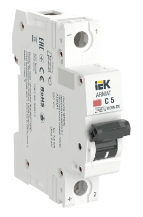 Фотография товара 'IEK ARMAT Автоматический выключатель M06N-DC 1P C 5А AR-M06N-1-C005DC'