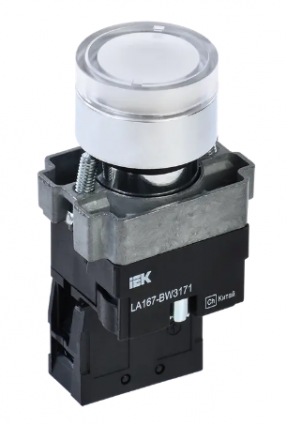 Фотография товара 'IEK Кнопка управления LA167-BW3171 d=22мм RC 1з с подсветкой BBT20-BW3171-1-12-67-K01'