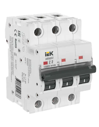 Фотография товара 'IEK ARMAT Автоматический выключатель M10N 3P Z 2А AR-M10N-3-Z002'