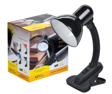 Фотография товара 'IEK LIGHTING Светильник настольный 1001 на прищепке Е27 черный LNNL1-1001-2-VV-40-K02'