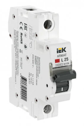 Фотография товара 'IEK ARMAT Автоматический выключатель M10N 1P L 25А AR-M10N-1-L025'