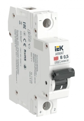 Фотография товара 'IEK ARMAT Автоматический выключатель M06N-DC 1P B 0,5А, AR-M06N-1-B0D5DC'