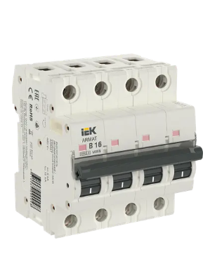 Фотография товара 'IEK ARMAT Автоматический выключатель M06N 4P B 16А AR-M06N-4-B016'