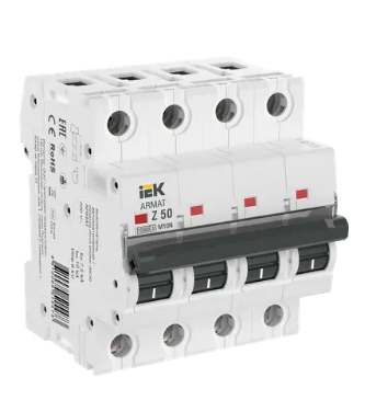 Фотография товара 'IEK ARMAT Автоматический выключатель M10N 4P Z 50А AR-M10N-4-Z050'