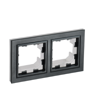 Фотография товара 'IEK BRITE Рамка 2-местная IP44 РУ-2-БрЧ-44 черный BR-M22-44-K02'