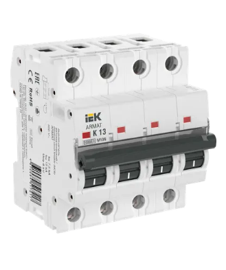 Фотография товара 'IEK ARMAT Автоматический выключатель M10N 4P K 13А AR-M10N-4-K013'