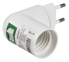 Фотография товара 'IEK Переходник вилка 220В-патрон Е27, EPP16-02-01-K01'