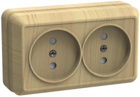 Фотография товара 'IEK Розетка 2-местная для открытой установки РС22-2-ОС без заземляющего контакта 10А ОКТАВА, ERO20-K03-10-DC'