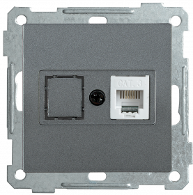Фотография товара 'IEK Розетка телефонная РТ12-1-Б RJ12 BOLERO, ETB10-K95'