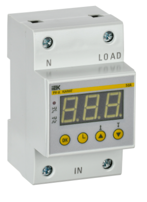 Фотография товара 'IEK Реле напряжения РН-д однофазное 54мм 50А IVR31-1-50'