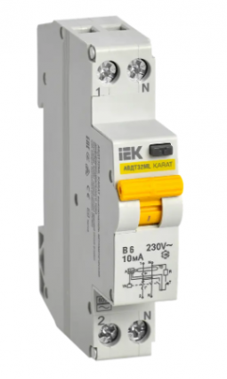 Фотография товара 'IEK Выключатель автоматический дифференциального тока АВДТ32МL B6 10мА KARAT, MVD12-1-006-B-010'
