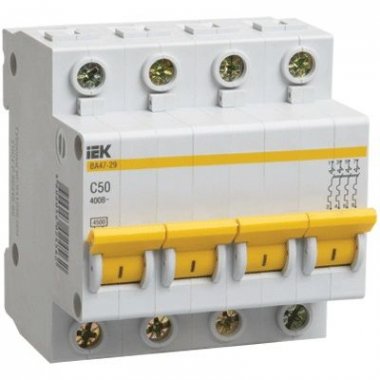 Фотография товара 'IEK Автомат выключатель ВА47-29 4Р 3А 4,5кА х-ка С MVA20-4-003-C'