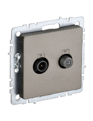 Фотография товара 'IEK BRITE Розетка двойная TV+SAT РТВ/РСп12-БрШ шампань BR-AF20-O-K37'