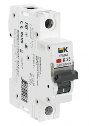 Фотография товара 'IEK ARMAT Автоматический выключатель M10N 1P K 25А AR-M10N-1-K025'