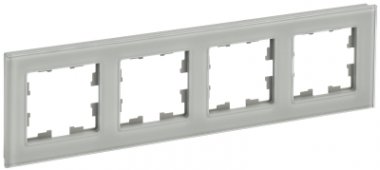 Фотография товара 'IEK BRITE Рамка 4 -местная РУ-4-2-БрД стекло дымчатый BR-M42-G-K30'