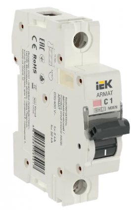 Фотография товара 'IEK ARMAT Автоматический выключатель M06N 1P C 1А AR-M06N-1-C001'