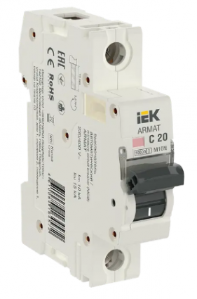 Фотография товара 'IEK ARMAT Автоматический выключатель M10N 1P C 20А AR-M10N-1-C020'