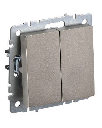 Фотография товара 'IEK BRITE Выключатель 2-клавишный 10А ВС10-2-0-БрШ шампань BR-V20-0-10-K37'