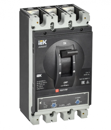 Фотография товара 'IEK ARMAT Автоматический выключатель в литом корпусе 3P типоразмер I 85кА 500А AR-MCCB-3I-085-0500A-ATUC'