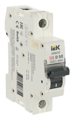 Фотография товара 'IEK ARMAT Автоматический выключатель M06N 1P D 50А AR-M06N-1-D050'
