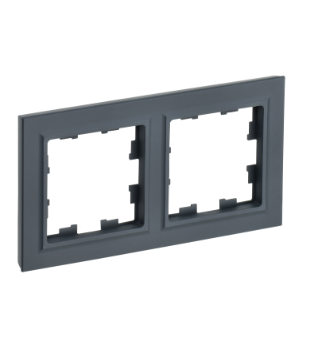 Фотография товара 'IEK BRITE Рамка 2-местная РУ-2-БрГ графит BR-M22-K53'