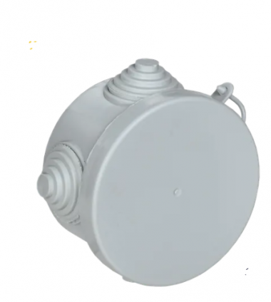 Фотография товара 'IEK Коробка распаячная КМ для открытой проводки D=65х40мм IP54 4 гермоввода (7035) UKO21-065-040-000-K03-54'