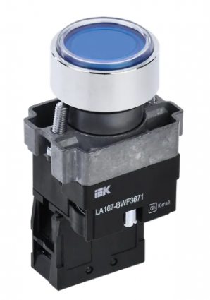 Фотография товара 'IEK Кнопка управления LA167-BWF3671 d=22мм RC 1з с подсветкой BBT20-BWF3671-1-12-67-K07'