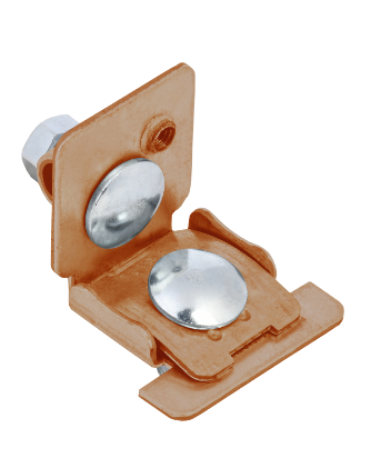 Фотография товара 'IEK Держатель проводника круглого 6-10мм для фальца 0,6-8мм медь ZDP80-50-2-16-068'