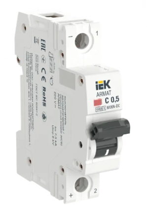 Фотография товара 'IEK ARMAT Автоматический выключатель M06N-DC 1P C 0,5А AR-M06N-1-C0D5DC'