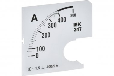 Фотография товара 'IEK IPA10D-SC-0400 Шкала смен. для амперметра Э47 400/5А-1,5 72х72мм'