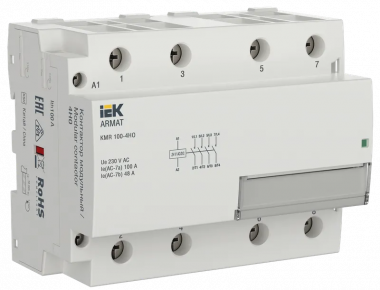 Фотография товара 'IEK AR-KMR20-100-40-024 ARMAT Контактор модульный KMR 100А 24В AC/DC 4НО'